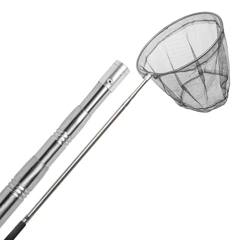 Stainless steel fishing net rod fishing net telescopic rod fishing net head fishing rod fishing net folding net bag fishing gear suit