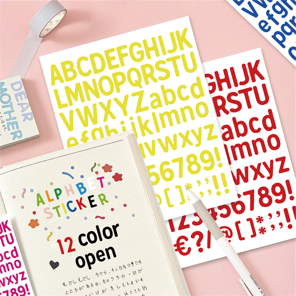 Picture of Amazon TK cross-border diy letters and numbers stickers colorful combination stickers water cup stickers creative index hand account stickers