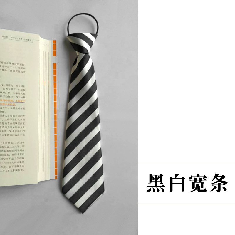 Picture of Children's tie boys Korean baby primary school students solid color striped plaid elastic pullover performance accessories wholesale
