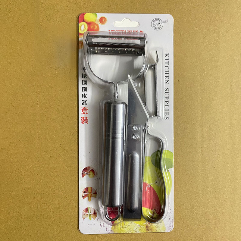 Picture of Stainless Steel Peeler Three-Piece Set Household Three-in-One Planer Multifunctional Scraper Kitchen Three-Piece Set Grater