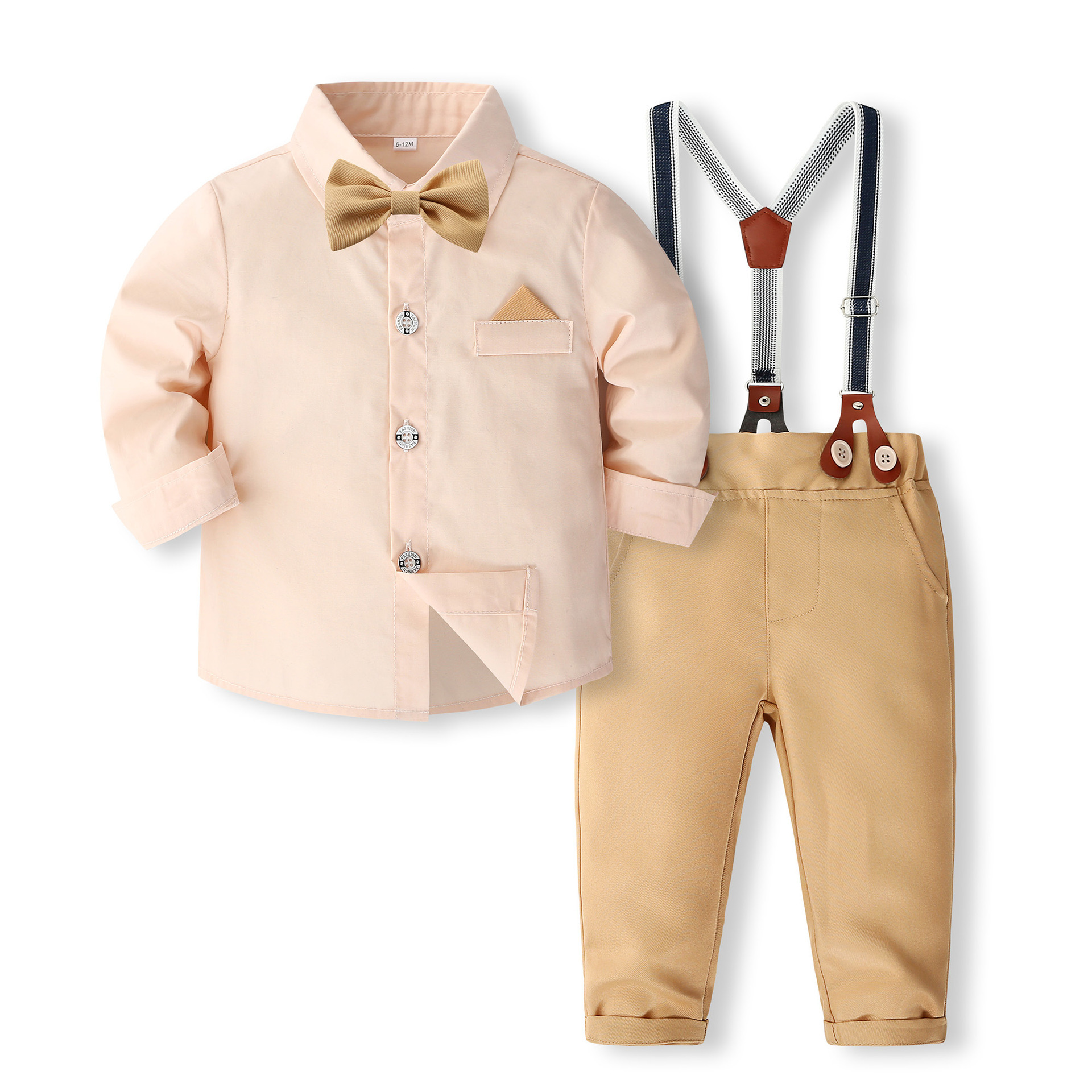 Source manufacturers cross-border children's clothing spring and autumn new gentleman's suit British style long sleeve suspenders boys' suit generation hair