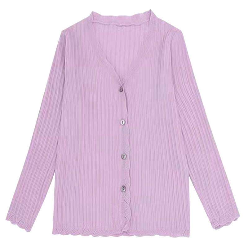Picture of Girls' Knitted Cardigan Thin 2022 New Cute Ice Silk 8-year-old Coat Air-conditioning Shirt Sunscreen New Simple