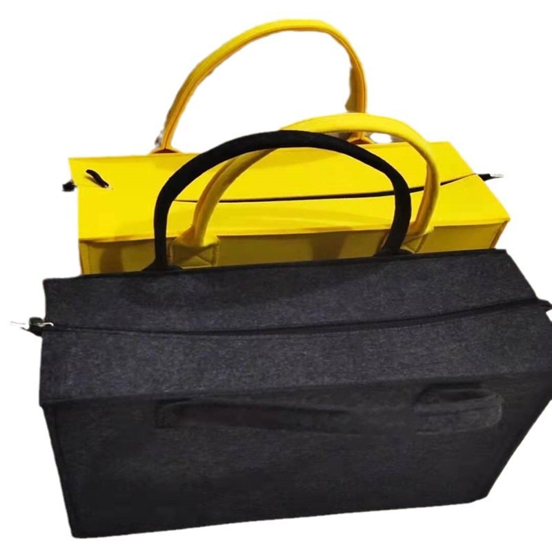 Felt handbag new zipper fashion handbag portable all-match large capacity bag widened thick support manufacturers