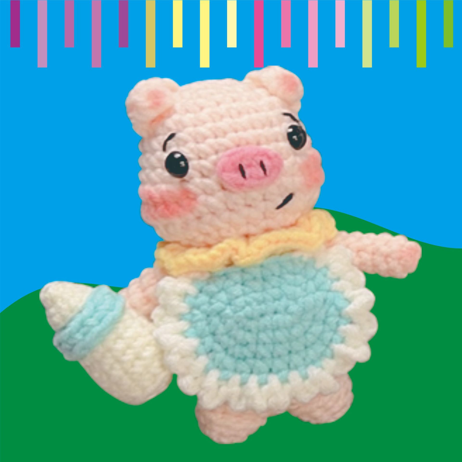 Picture of Video tutorial adult and children learn crochet suit DIY knitting supplies 3 animal crocheting material package