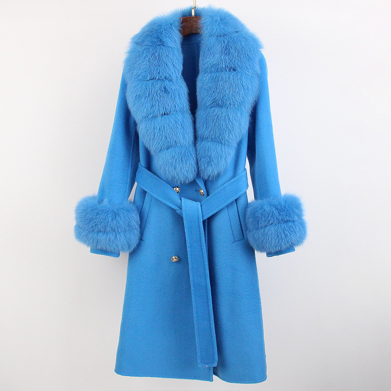Picture of Cashmere Wool Coat Coat Autumn and Winter Coat Women's High-end Double-sided Wool Coat Women's Fox Wool Collar