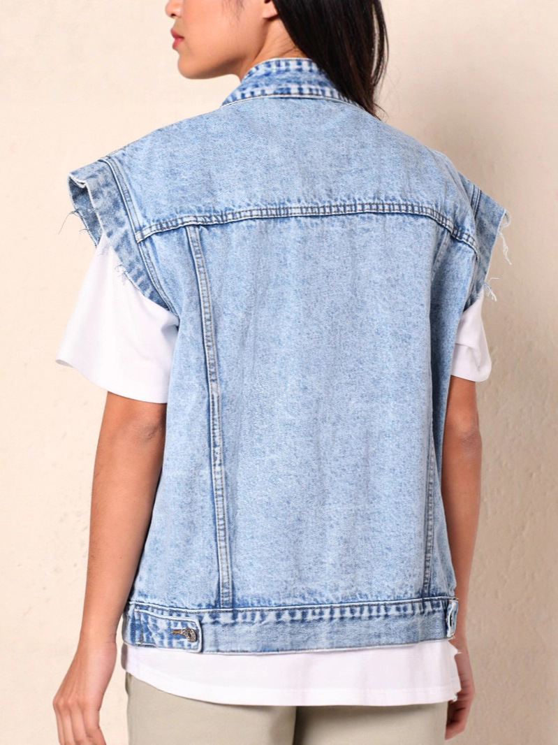 Picture of 2025 New Cross-Border European and American Popular Simple Style Casual Fashion Denim Jacket Vest