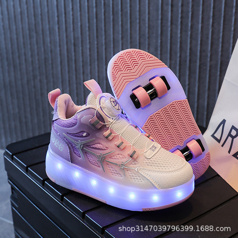 Factory a generation of cheap four walking shoes charging girls shoes manual disassembly skates student two-wheel pulley shoes