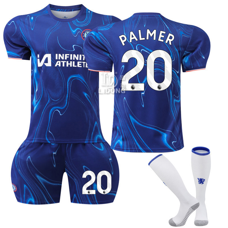Football Training Suit 2024-25 Chelsea Home Football Suit No.20 Palmer Jersey Flame Blue Belt
