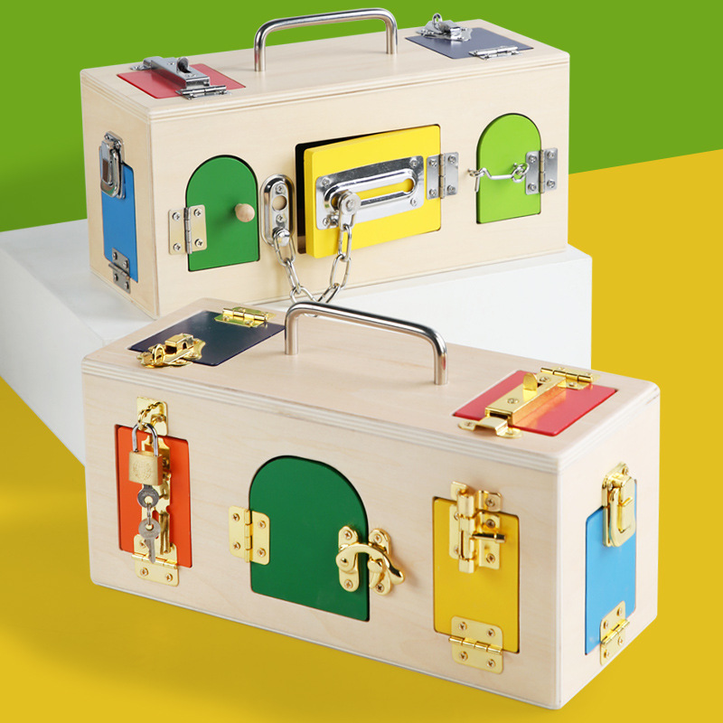 Children's Early Education Educational Educational Aids Busy Board 3 Boys and Girls 6 Babies 4 Hands-on Key Lock Box Unlock Toy