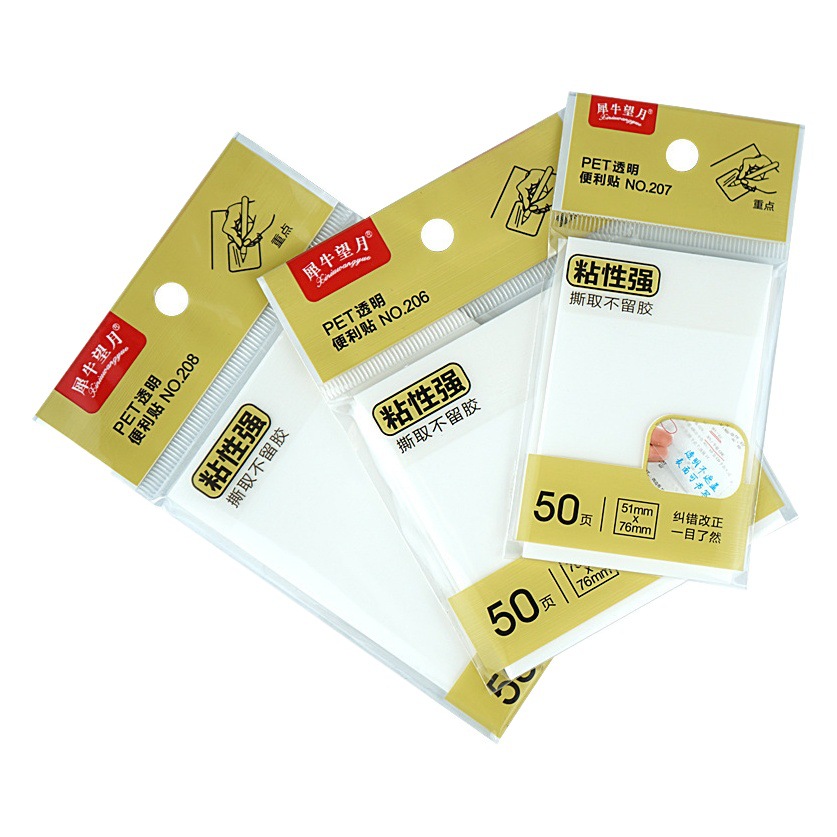 New PET transparent sticky note tear-able sticky note student hand note note paper ins style waterproof sticky note
