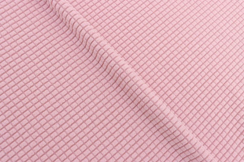 Picture of in stock pineapple plaid fleece sofa cover fabric wholesale waffle corn grain plaid jacquard flannel fabric