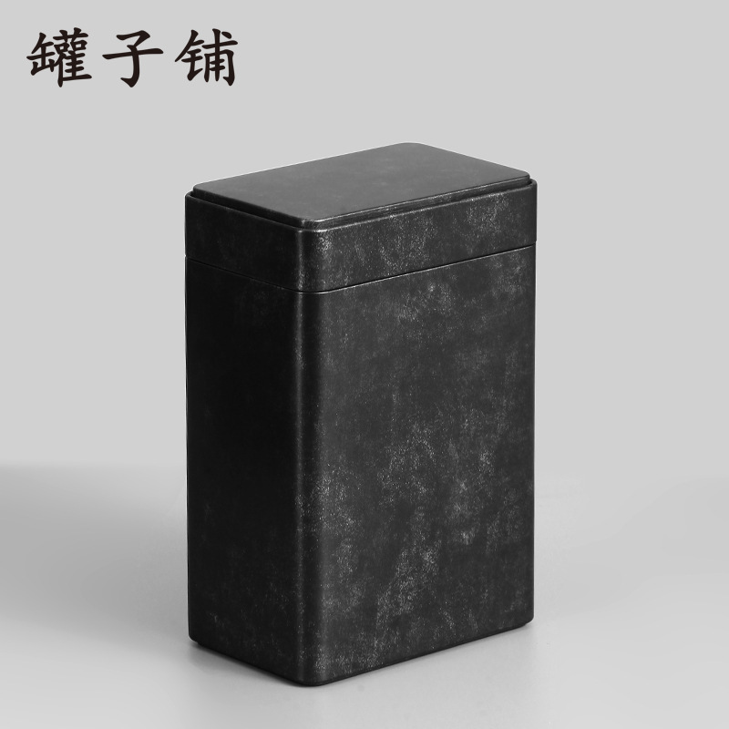 125 grams of loose tea cans iron box Phoenix single fir Pu 'er raw tea retro fine sand metal storage cans in stock wholesale