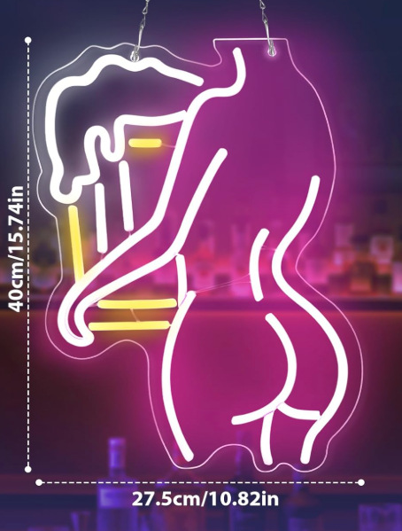 Picture of Amazon Temu Foreign Trade Bar Bar Beer Beer Cocktail Decorative Light Shape Neon Light Customization