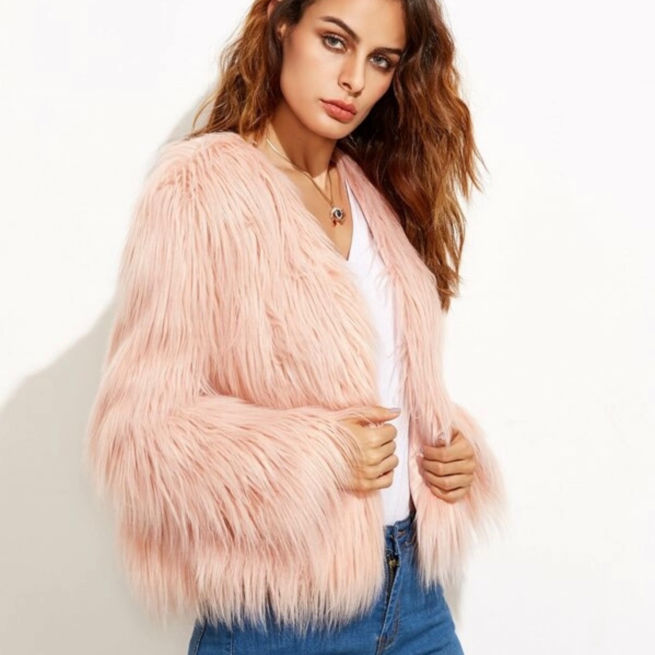 Picture of plus size imitation fur coat coat European and American fashion imitation fur factory wholesale Haining imitation fur European and American style