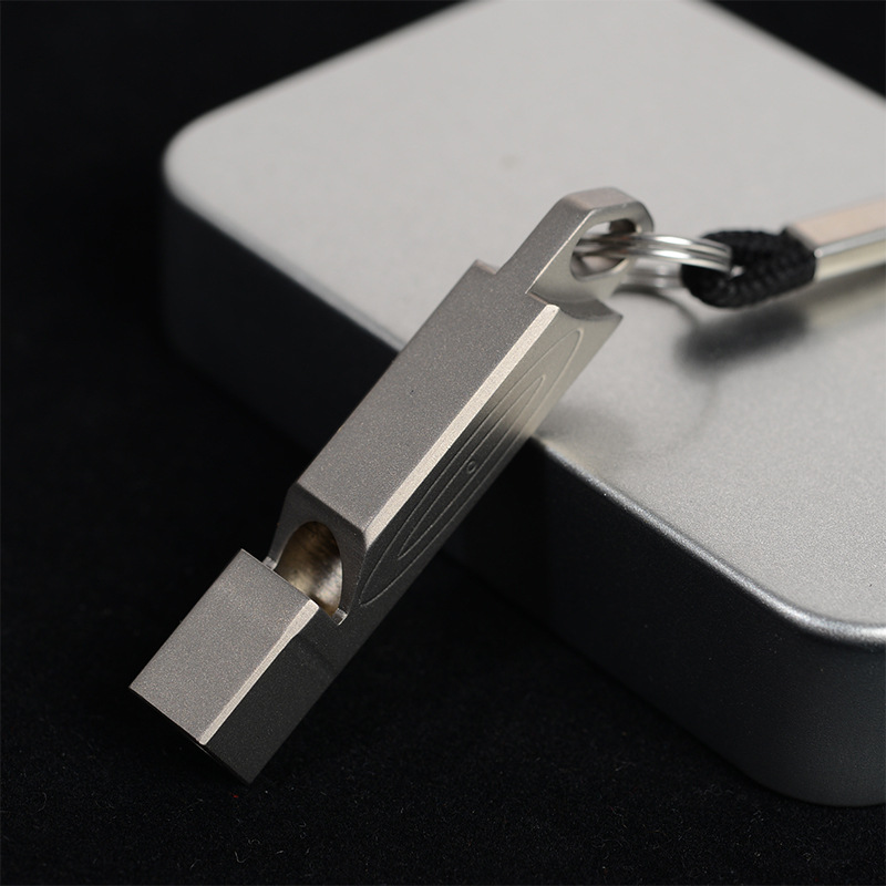 Titanium Alloy Single-Tube Whistle Lightweight Portable Outdoor Earthquake Rescue Whistle Training Pigeon Pet Referee Competition Whistle