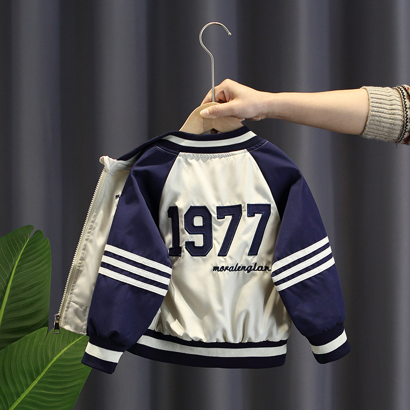 Picture of 2637 Children's Clothing Boys Tops Spring and Autumn 2025 New Korean Style Little Boy Tops Top Baby Baseball Uniform