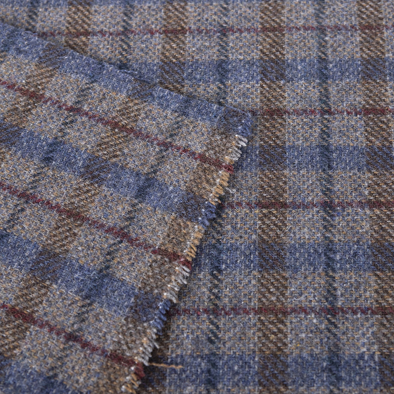 Picture of Wholesale 30 Wool Mark Plaid Fabric Wool Plaid Woolen Outwear Clothing Outwear Woolen Wool Polyester Fabric