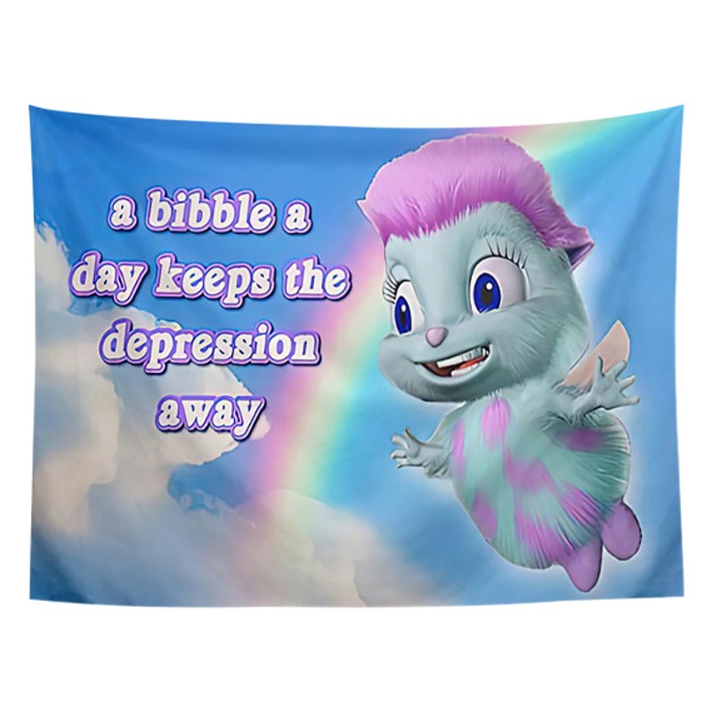 Personality funny Bibble tapestry cartoon animation bedroom decoration background wall hanging cloth foreign trade hot tapestry tapestry