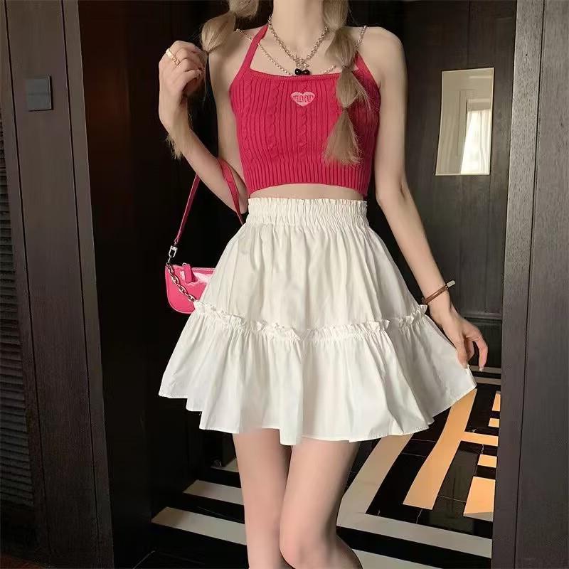 New Pure Desire Design White Puff Cake Skirt Women's Summer 2024 New High Waist Slimming Short Skirt