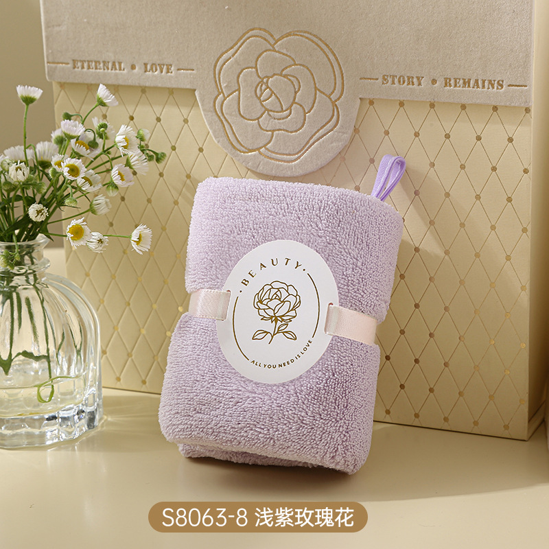Picture of Hand gift towel can be hung hand gift towel coral fleece absorbent wedding gift wholesale