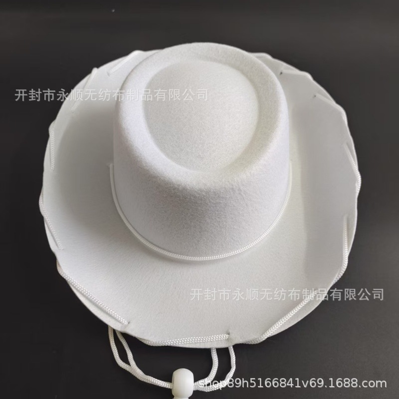 Picture of Factory wholesale brown rope cowboy hat Western big hat performance hat non-woven red rope wide brim felt hat