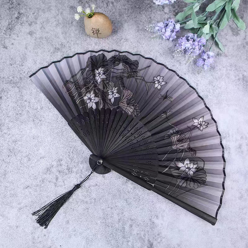 Picture of Folding Fan Bamboo Ancient Fan Student Girl Chinese Style Small Fan Scenic Spot Export Wholesale Retail Gift Decorative Fan