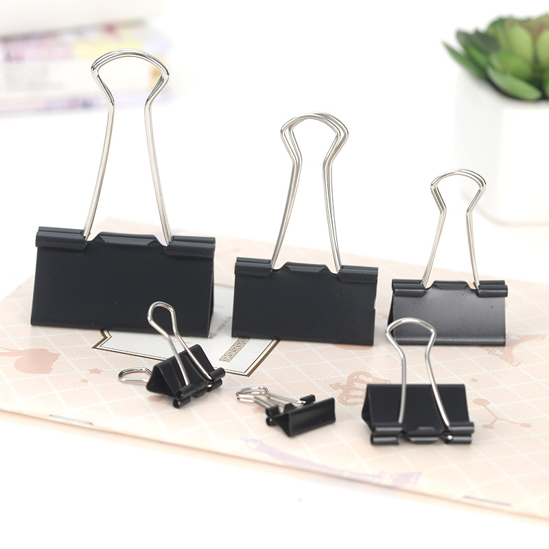 Long Tail Clip Manufacturer Self-Produced and Sold 25mm Long Tail Ticket Clip Black Long Tail Clip 6 Sizes Clip Complete Specifications