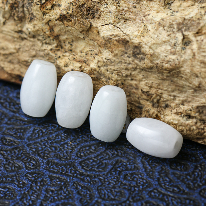 Picture of Pure Jade Beads Rice Beads Beads Beads Beads Long Barrel Beads Passepartout DIY Craft Accessories Necklace Bracelet Beads
