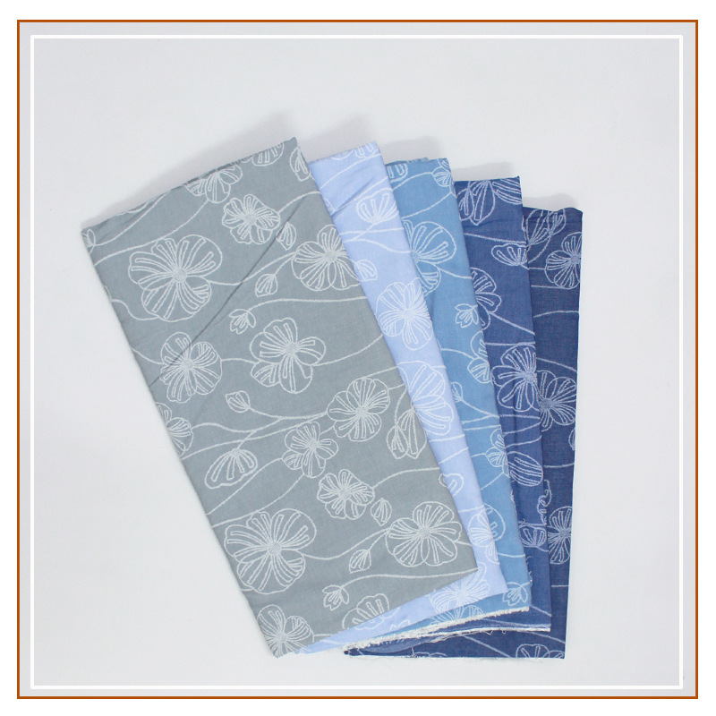 Tencel Linen Laminated Foam Imitation Embroidered Fabric Shirt Pants Skirt Women's Imitation Denim New Craft Fabric