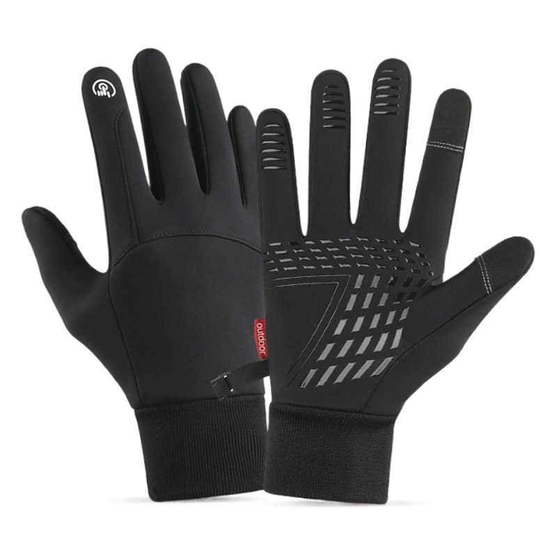 Outdoor Sports Gloves Men's Winter fleece-lined Warm Windproof Women's Touch Screen Bicycle Riding Waterproof Non-slip Gloves