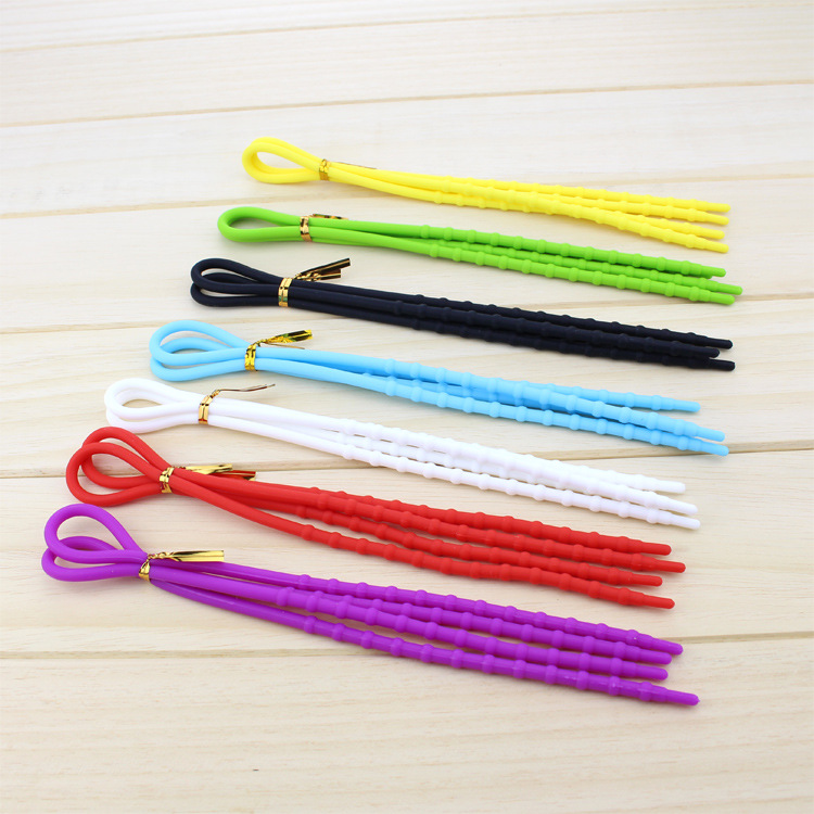 Wholesale Silicone Lazy Shoelaces High Tension Personalized Fashion Silicone Lapes Fluorescent Belted Sneakers Silicone Shoelaces