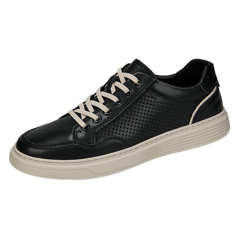 74912 men's sneakers white shoes spring cow leather flat retro fashionable shoes sneakers casual shoes large size hollow out