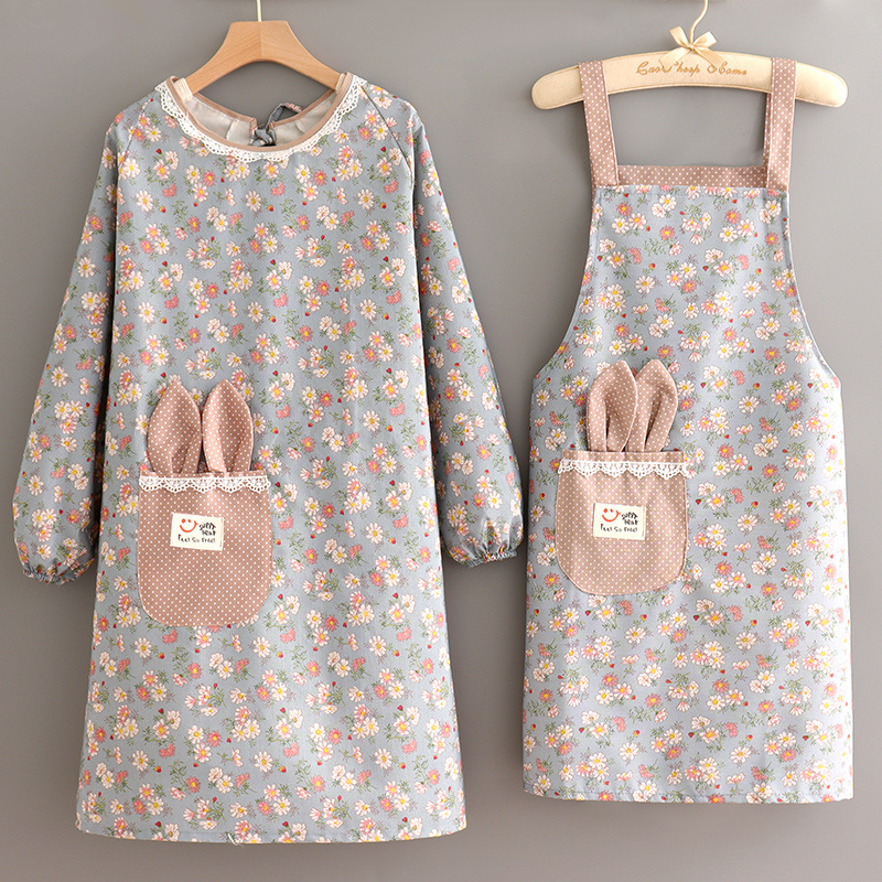 Picture of Pure Cotton Apron Kitchen Household Internet Celebrity Work Clothes Cover Clothes Special Catering and Cooking Women's New Style Clothing Fashion Waist