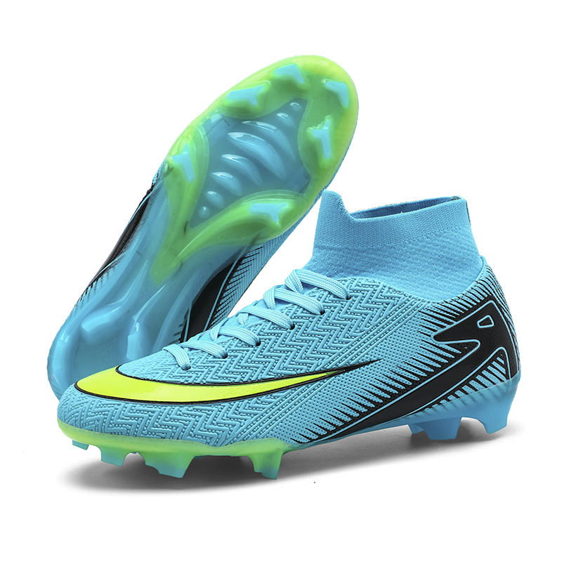 Football Shoes High-top Boys and Girls Teenagers Students Competition Training Shoes TF Crushed Nails Artificial Grass Football sneaker