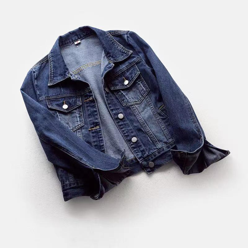 Picture of Japanese and Korean Super Popular Denim Short Outwear Women's Short Spring & Fall 2025 New Long-Sleeved Slim Hooded Jacket Student Top