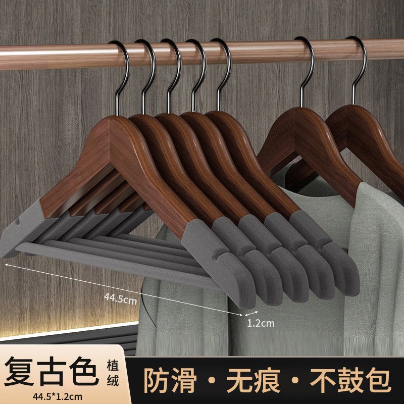 Picture of Solid Wood Rotating Clothes Hanger Clothing Store Wardrobe Wooden Clothes Hanger Wooden Non-Slip Clothes Support Household Adult Seamless Wooden Clothes Hanger