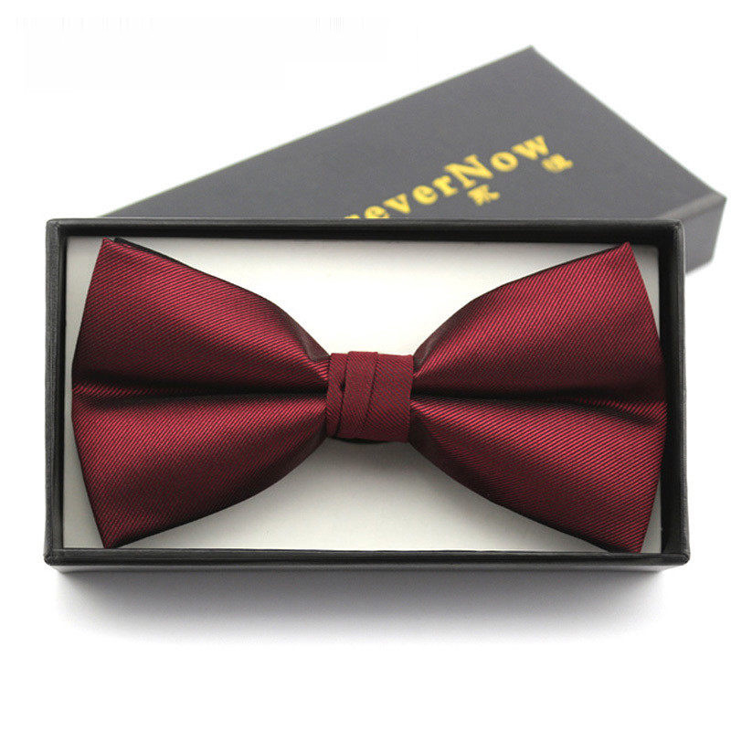 Picture of Bow tie men's wedding wedding groom best man Korean suit wine red red men's bow tie fashion