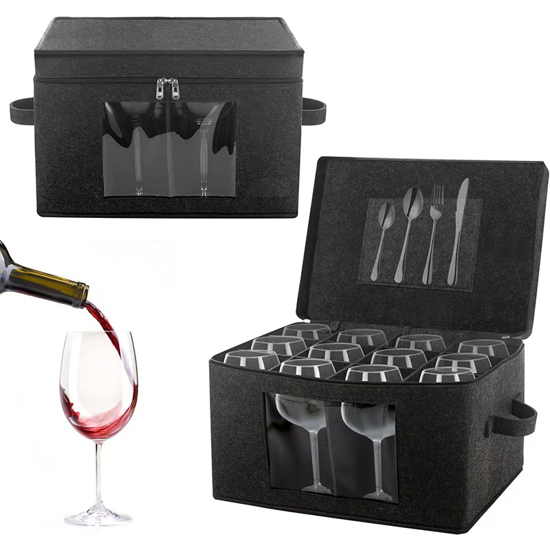 Amazon 12-Grids Red Wine Glass Storage Box Detachable Goblet Visual Storage Box Wine Glass Storage Box