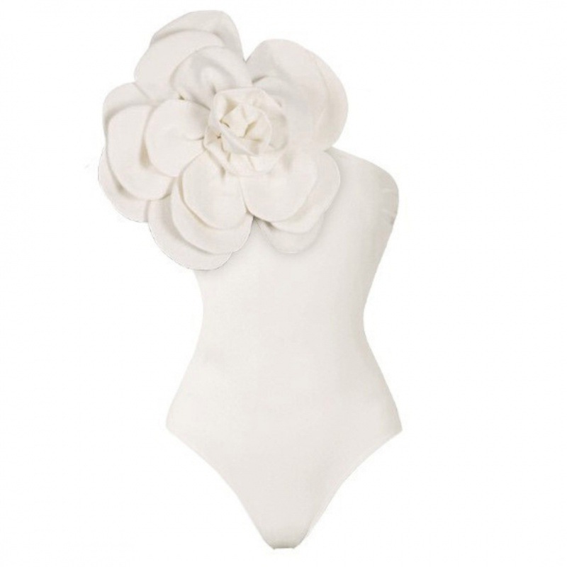 Picture of 2024 Amazon AliExpress one-piece swimsuit 3D big flower decoration sexy Peco Peco print swimsuit suit women