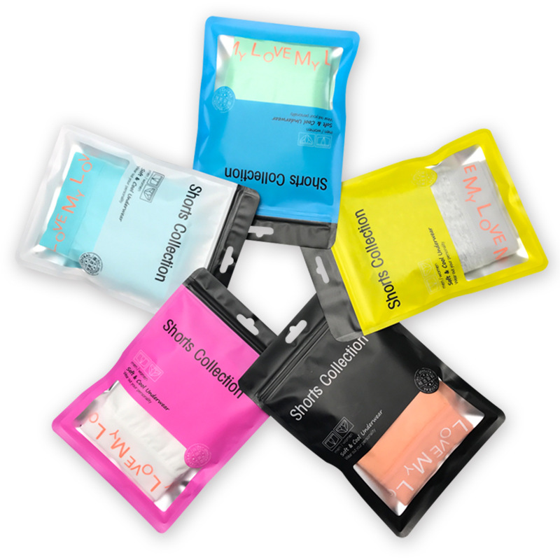Spot with hanging hole frosted film bag matte frosted underwear packaging bag universal self-sealing zipper bag aluminum foil bag