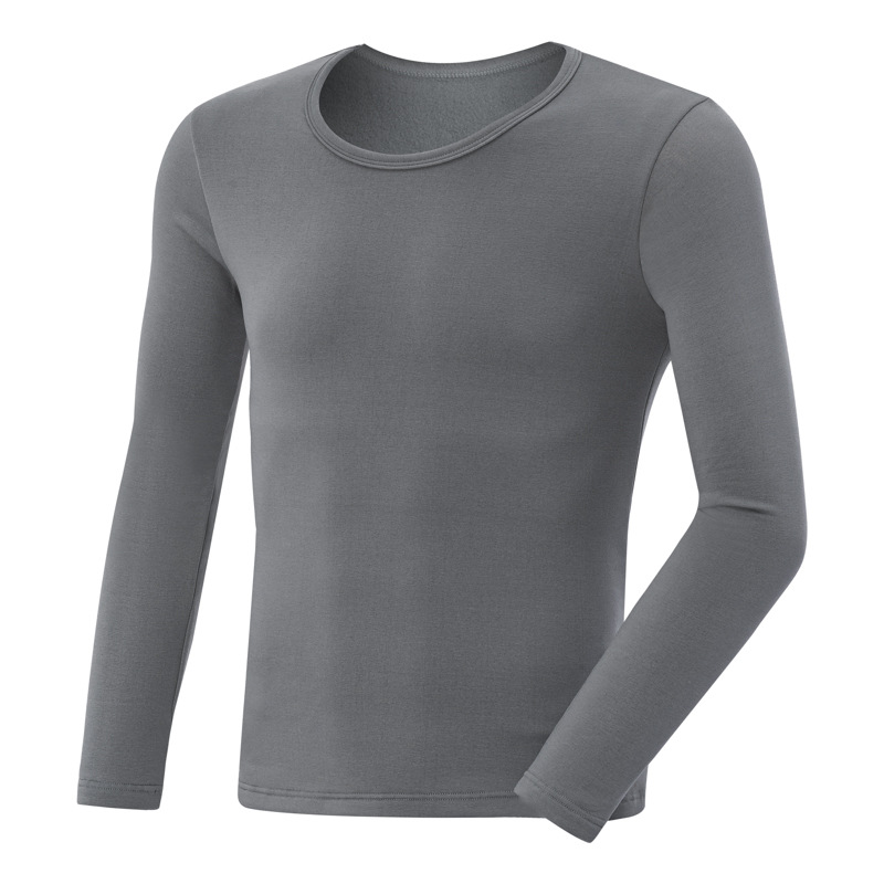 Picture of Thermal Underwear Thin Fleece-lined Autumn Clothes and Trousers Set Cotton Sweater Thin Underwear Warm Youth Base Men