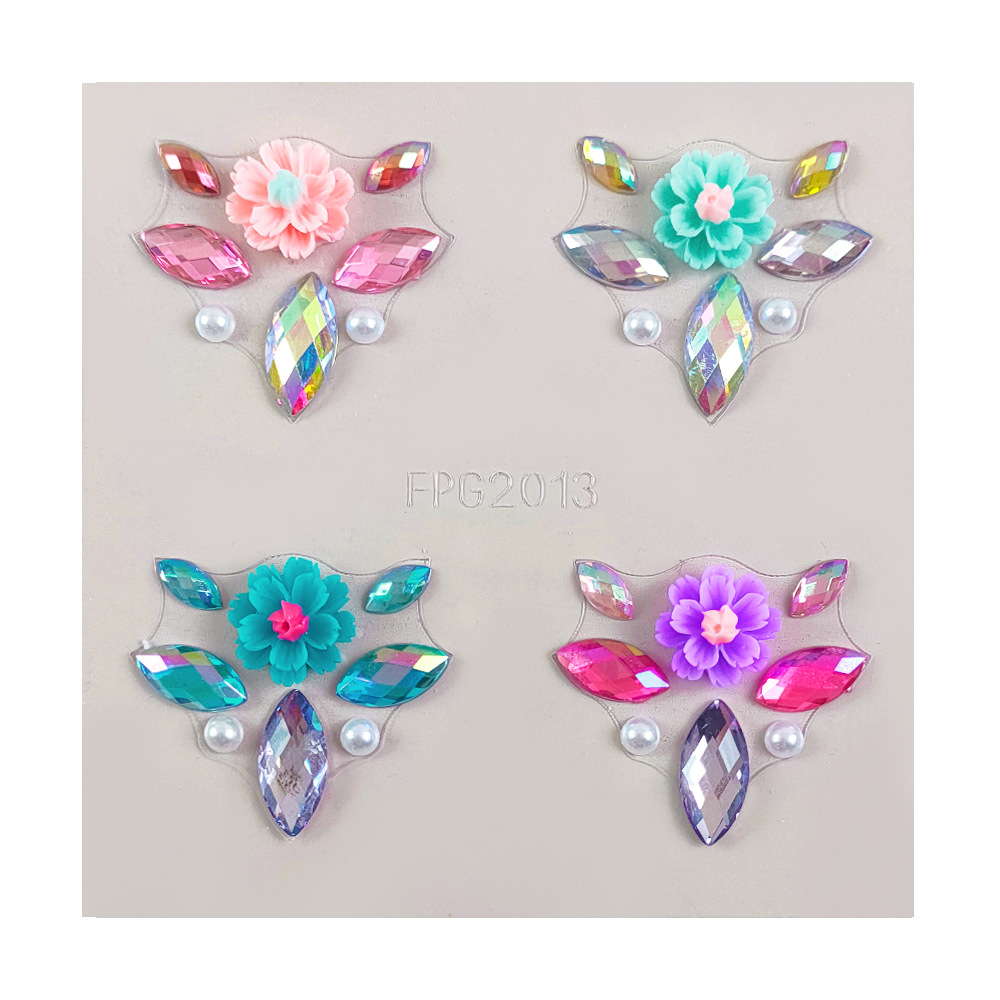 Picture of Eyebrow Diamond Paste Cross-border Face Diamond American Holiday Party Rhinestone Gem Paste Rainbow Eye Makeup Stage Makeup Tattoo Paste Diamond