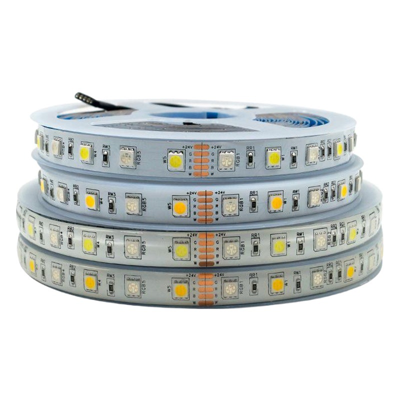 LED5050RGB + W lamp with dripping glue IP65 warm white super bright lamp bead 12/24v aluminum groove soft lamp bar