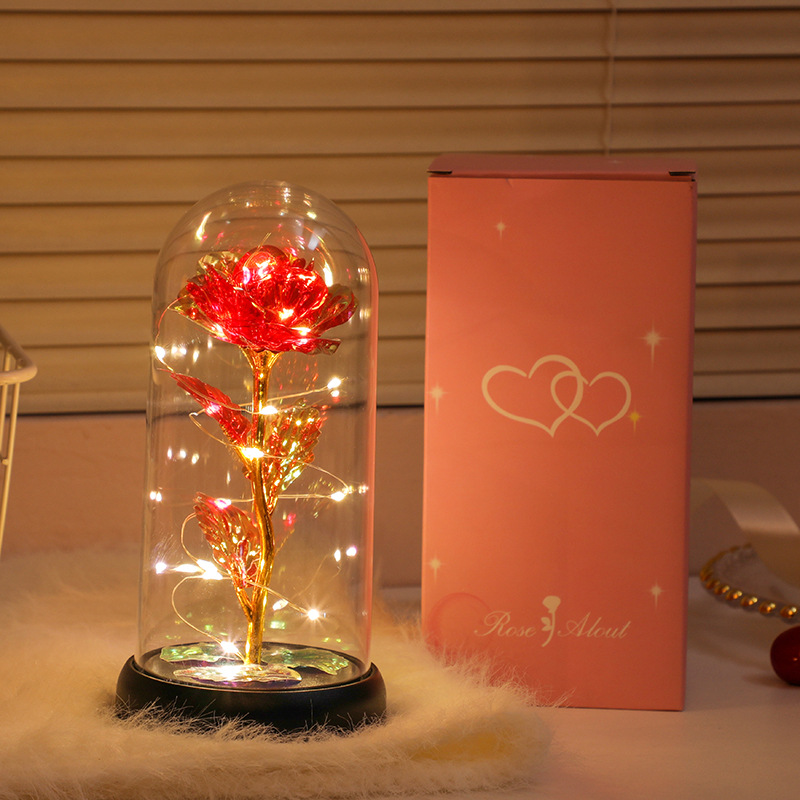 Picture of Immortal bouquet rose night light ornament bedroom decoration birthday gift for girlfriend girl children student Qixi Festival