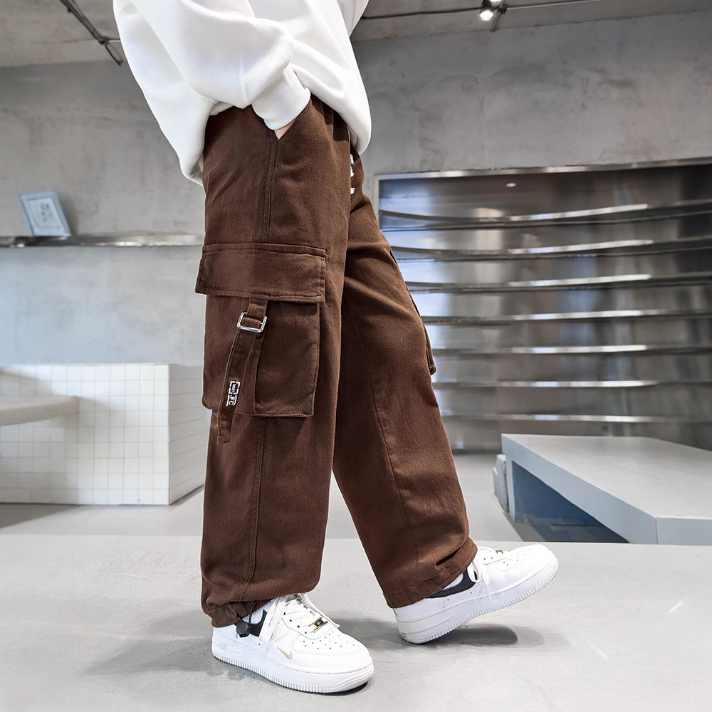 Picture of Boys' Autumn Pants Spring and Autumn 2024 New Children's Coil Pants Large Children's Straight Pants Boys Casual Pants