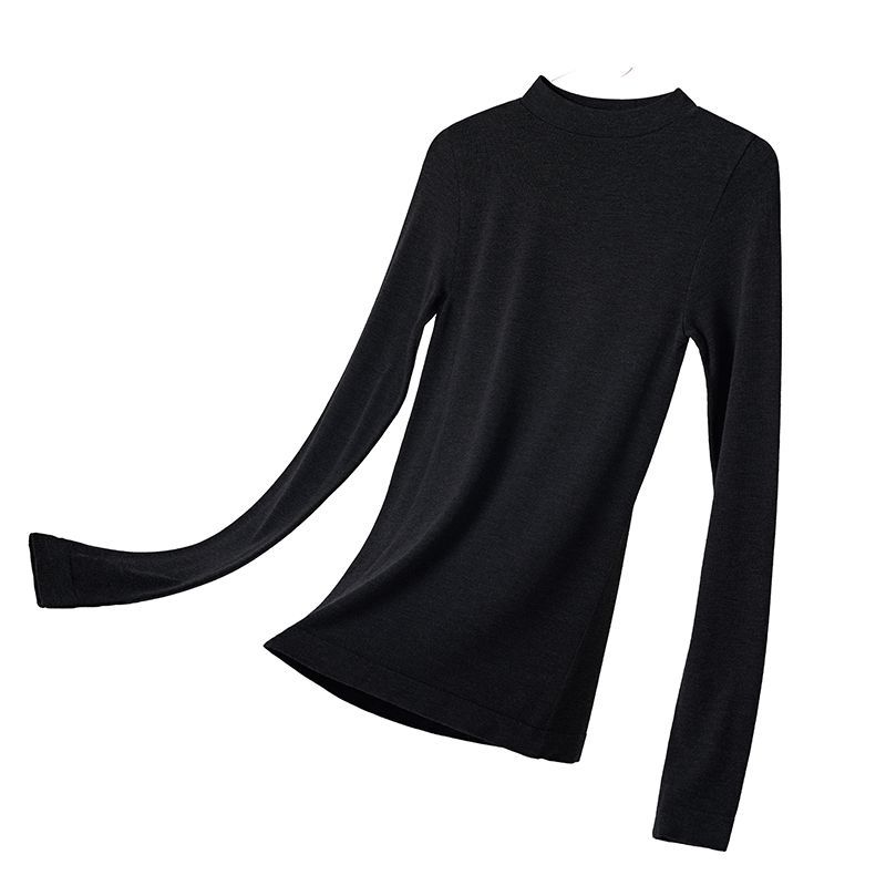 Picture of 2022 Autumn and Winter Sheep Wool Velvet Heating Fiber Thermal Underwear Women's Crewneck Small Collar Slim-fit Autumn Clothes