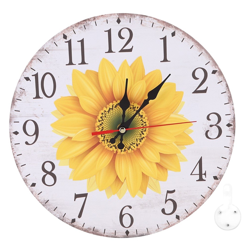 Sunflower Wall Clock Flower Digital Clock Living Room Silent Wall Clock Manufacturer Direct Sales Decorative Wall-Mounted Clock