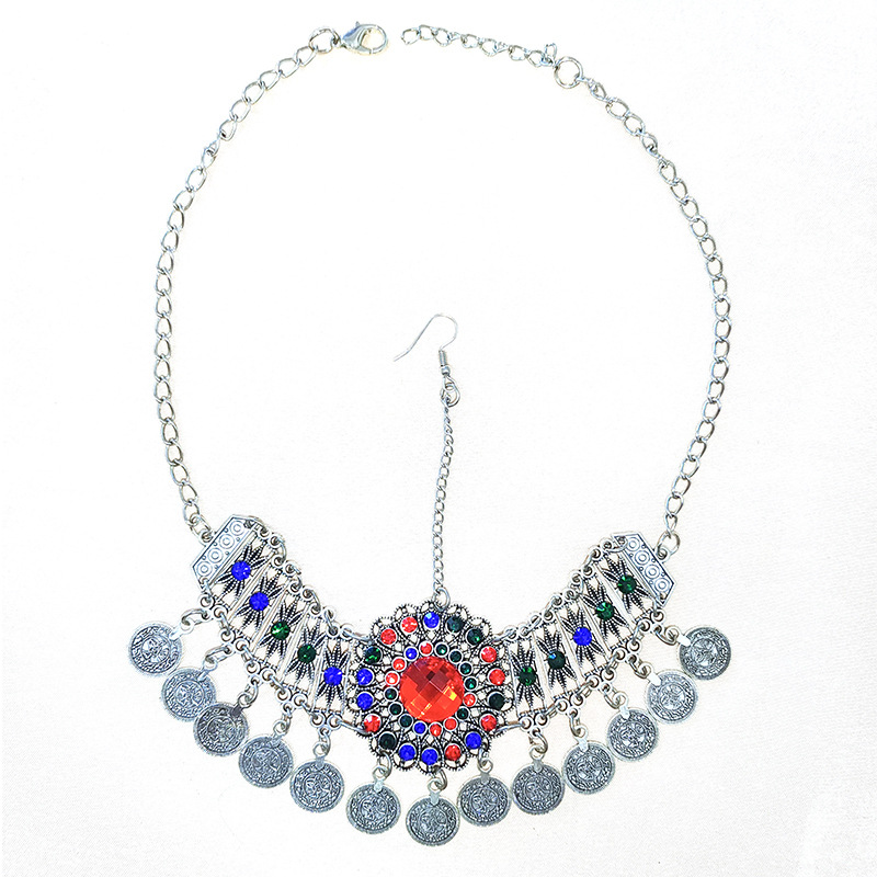Picture of Children's Antique Forehead Chain Headwear Girls' Headwear Tassel Xizang Hair Accessories Western Exotic Eyebrow Pendant Necklace