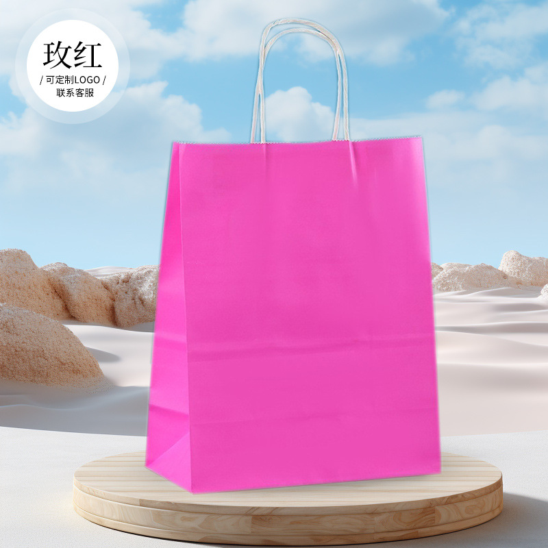 Picture of Customized Kraft Paper Satchel Takeaway Paper Bag Catering Baking Packaging Bag Holiday Gift Gift Shopping Bag