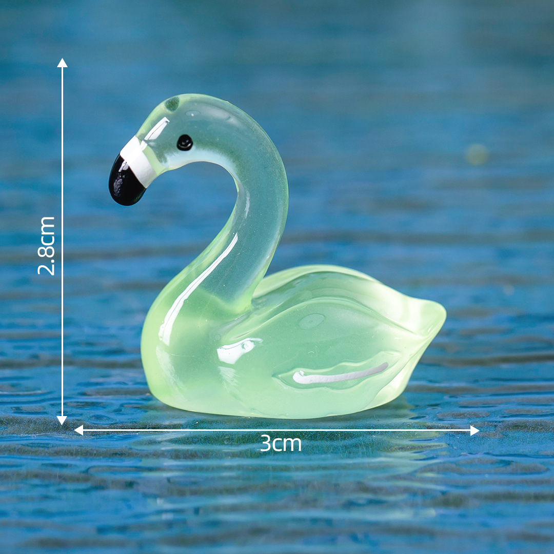 Picture of Micro Landscape Creative Cute Luminous Artificial Flamingo Aquarium Moss Landscaping Decoration Accessories Desktop Small Ornaments